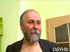 horny old dude teases young babe