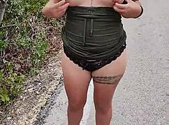 Puta Enseñando El Culo Y Tetas En Carretera Publica Mexicana