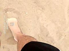 bare feet play in the sand