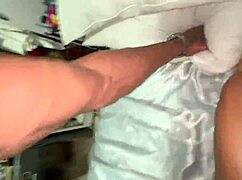 What unexpected happens mid-fuck in this video?