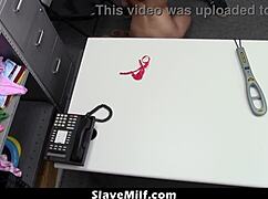 Officer strip-searches milf shoplifter