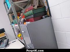 Loss prevention officer searches teen for hidden merchandise on her body - Perp4K