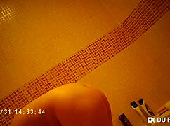 Spy Camera Captures Nude Tits In Shower