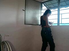 My stepsister rides my big cock until tight pussy opens