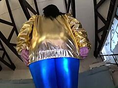 Shiny Cameltoe Tease Hard Spanking Deep Blowjobs & Rough Doggy With Double Cumshot 302