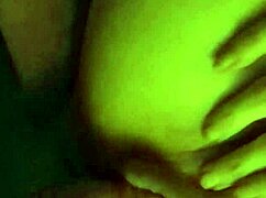 Fingering her tight shaved pussy until it's wet