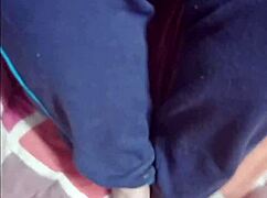 stacy mom milf gives stepson kinky footjob jizz on feet 😈