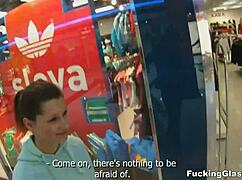 fucking glasses in public restroom leads to orgasm for mazy teen 18+ blowjob