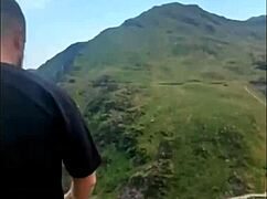 mountain blowjob with huge cumload, so wild