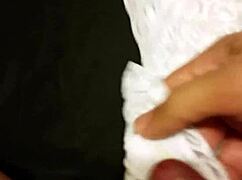 He Jerks Off Using His Wife's Panties in a Casual Moment.