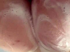 horny british slut plays with herself in the shower