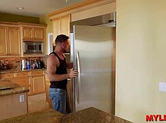 Husband's brother tricks hot milf in bathroom