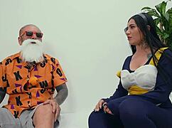 Veguetta Rides Master Roshis Hard Cock and Swallows His Cum