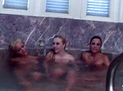 Abigail Mac Engages In Lesbian Threesome With Brunette Pornstars, Featuring Oral And Pussy Play.