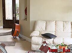 Teen Rides Huge Black Motorcycle