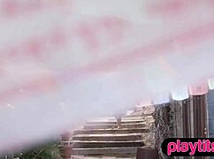 Hey, watch this petite ebony babe strip outdoors after exiting her car 😍