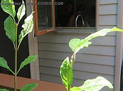 Nikki fucked from behind in a close-up doggystyle scene.