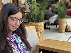 library girl loves sperm on glasses