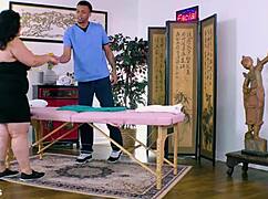 Hefty karla lane bounces fat ass on masseur's bbc
