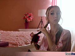 my skinny petite stepsis looks sexy in lingerie