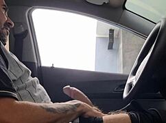 Redhead Risks Public Street Masturbation