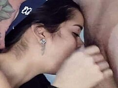 i gived a slopy blowjob, gettin all messy suckin pt2