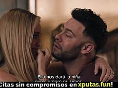 blonde and brunette enjoy threesome sex family taboo - spanish sub