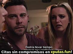 blonde and brunette enjoy threesome sex family taboo - spanish sub