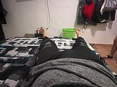 feliz navidad al cornudo de mi padrastro, fucking with big cock and creampie