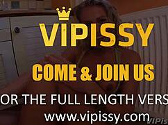 Amateur blonde takes facial and in kitchen