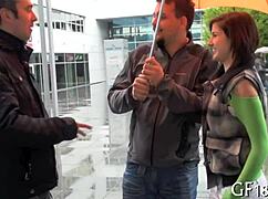 Boyfriend Sells His Sweet-Looking Legal Age Teen Girlfriend For Rough Fucking