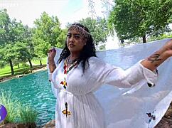 Big booty Ethiopian slut moans as she loves getting her tight holes filled with monster cock!