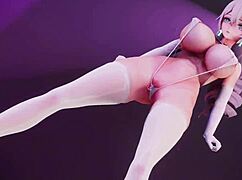 the bitch knight performs an mmd dance with music