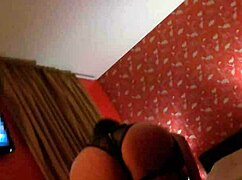 Mature step mom fucks 10 inch cock in shiny leggings