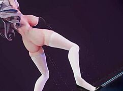 the bitch knight performs an mmd dance with music
