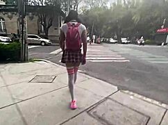 follado a una puta exhibicionista con minifalda llena de emocion