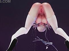 the bitch knight performs an mmd dance with music