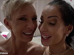 two milfs sharing cum in hardcore scene