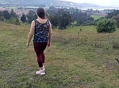 Stepmom exhibits huge vagina to stepson in forest