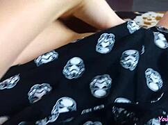 The Beauty Watches Porn And Caresses Herself Through Pajamas In Pov Masturbation