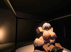 Whore Begged For My Big Black Cock And Got Rough Fucking With Creampie In Roblox Porn