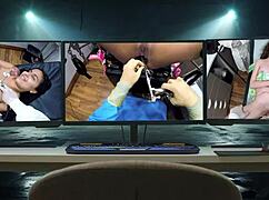 dr tampa - solana's 1st gyno exam, spreading shaved pussy backstage in florida with gloves and latex