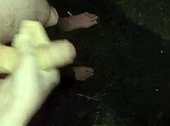 I love masturbating my big cock outside at night