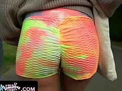 Tiny naughty teen shows her perv neighbor how she uses that huge dildo 😏