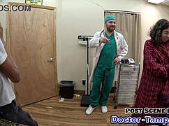 dr tampa - solana's 1st gyno exam, spreading shaved pussy backstage in florida with gloves and latex