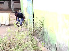 Oh my god the big-dicked head boy finally fucks a short classmate with his long cock at the principals window