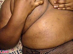 big tits roommate eases stress with quick handjob cum