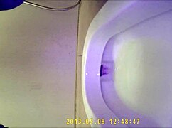 Asian Teen Feels Relief In Toilet