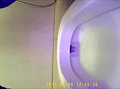 Asian Teen Feels Relief In Toilet