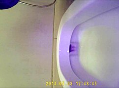 Asian Teen Feels Relief In Toilet